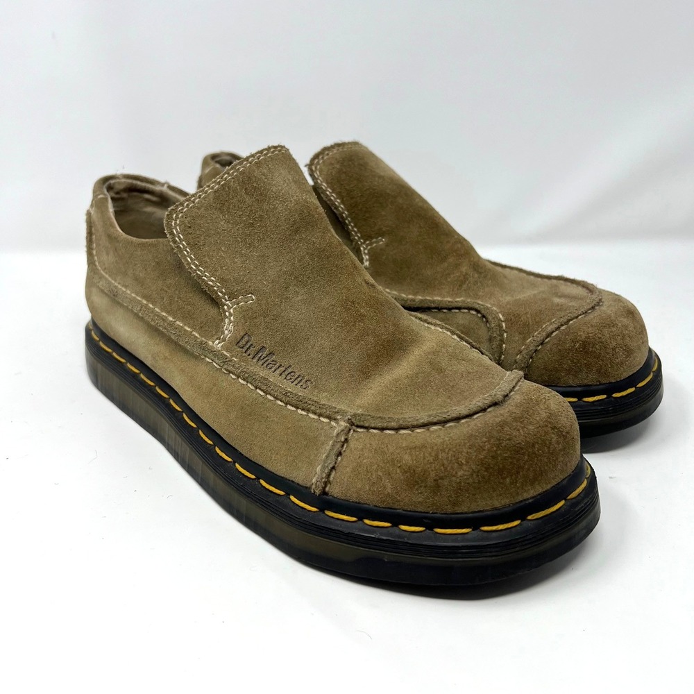 Dr Martens Men's Brown Slip-On Suede Loafers Size 8UK HTF Y2K Made in England